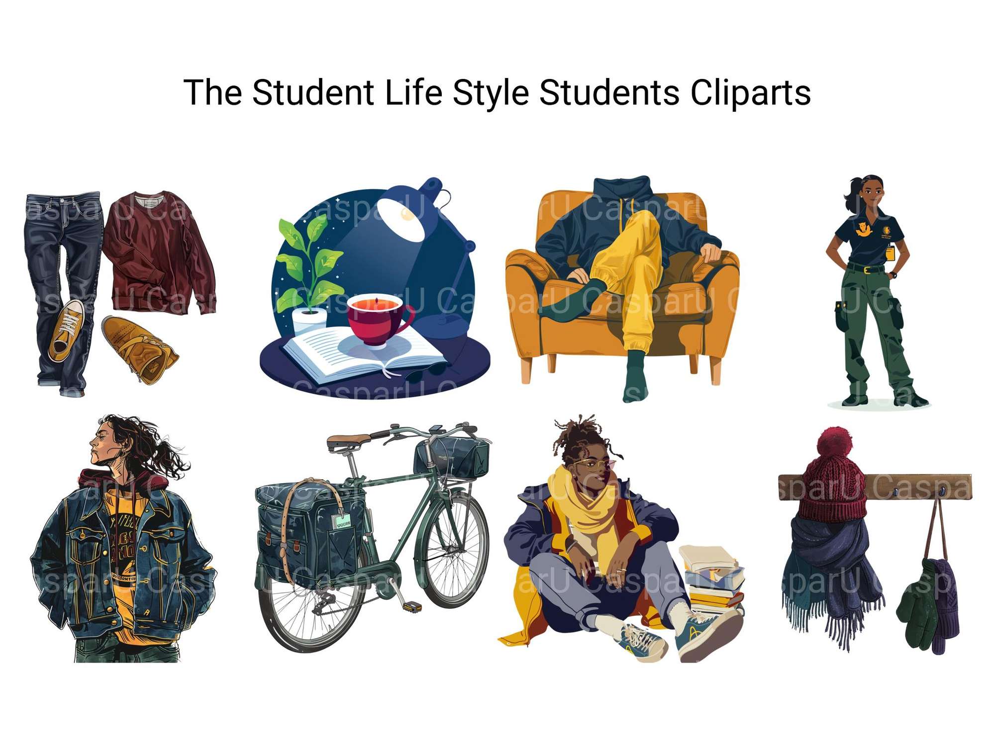 The Student Life Style Students Clipart - CraftNest - Digital Crafting and Art