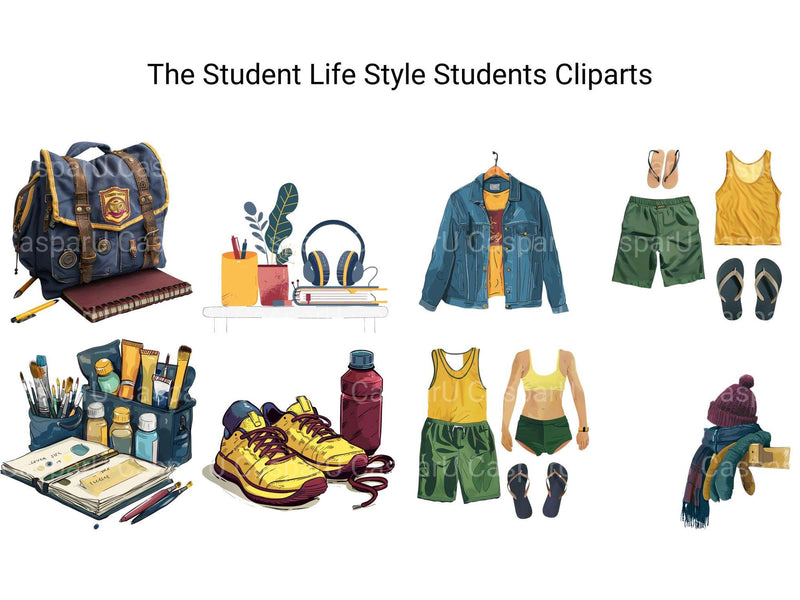 The Student Life Style Students Clipart - CraftNest - Digital Crafting and Art