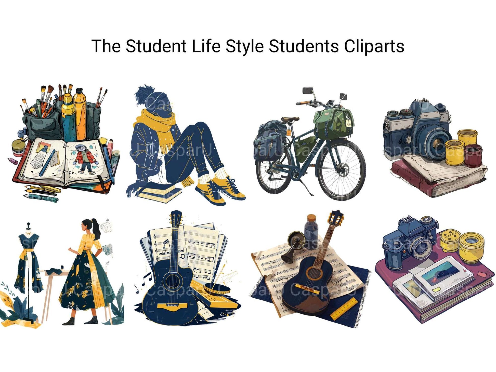 The Student Life Style Students Clipart - CraftNest - Digital Crafting and Art