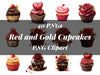 Valentinstag rot und goldener Cupcakes Clipart