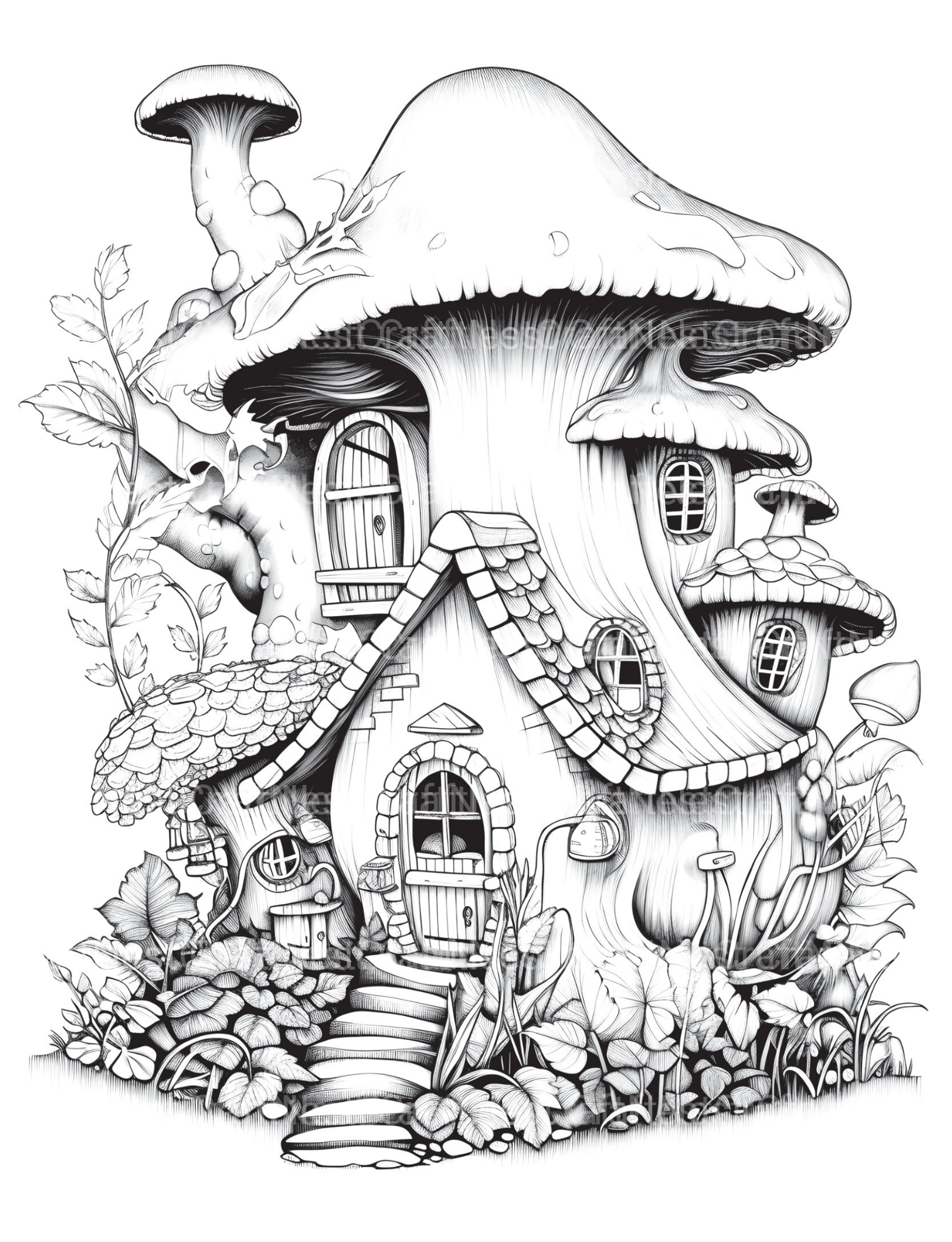 Fairy Houses Coloring Book - CraftNest - Digital Crafting and Art