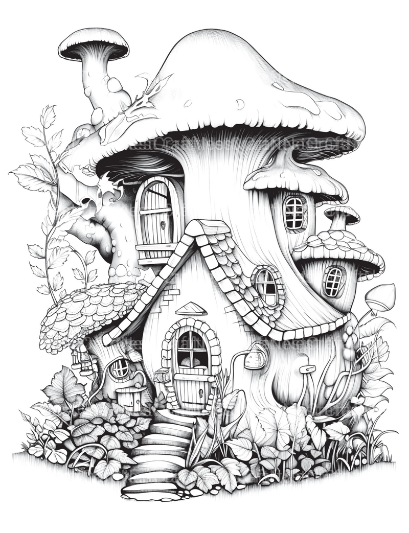 Fairy Houses Coloring Book - CraftNest - Digital Crafting and Art