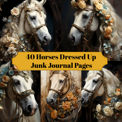 Horses Dressed Up Junk Journal Pages - CraftNest