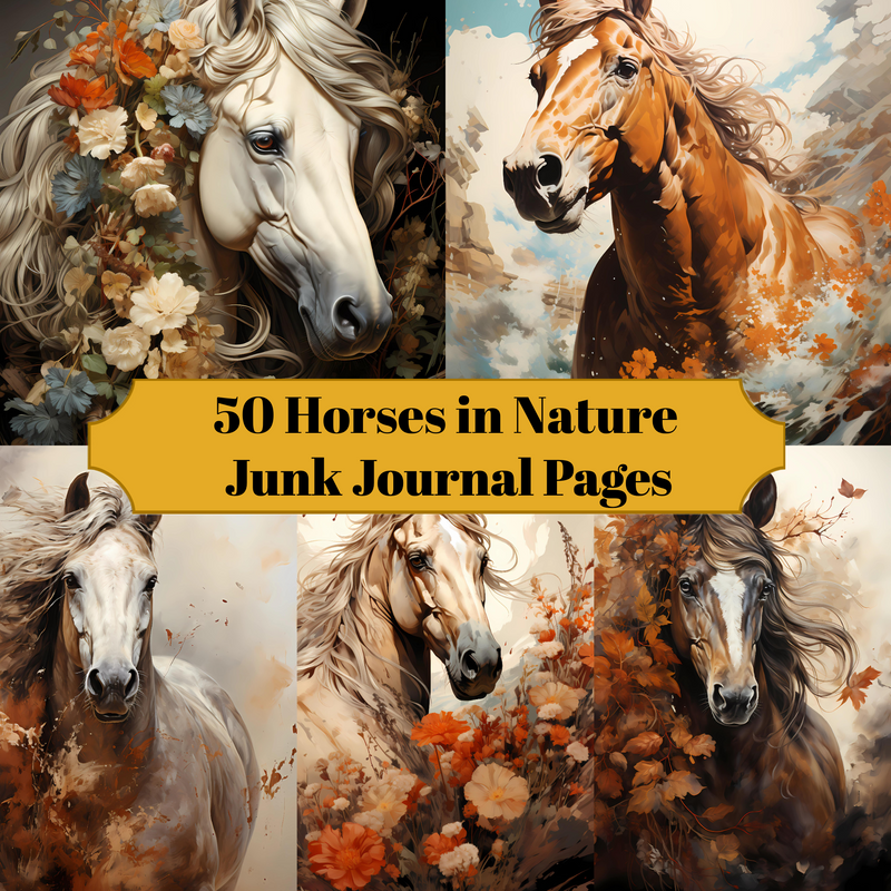 Horses In Nature Junk Journal Pages - CraftNest