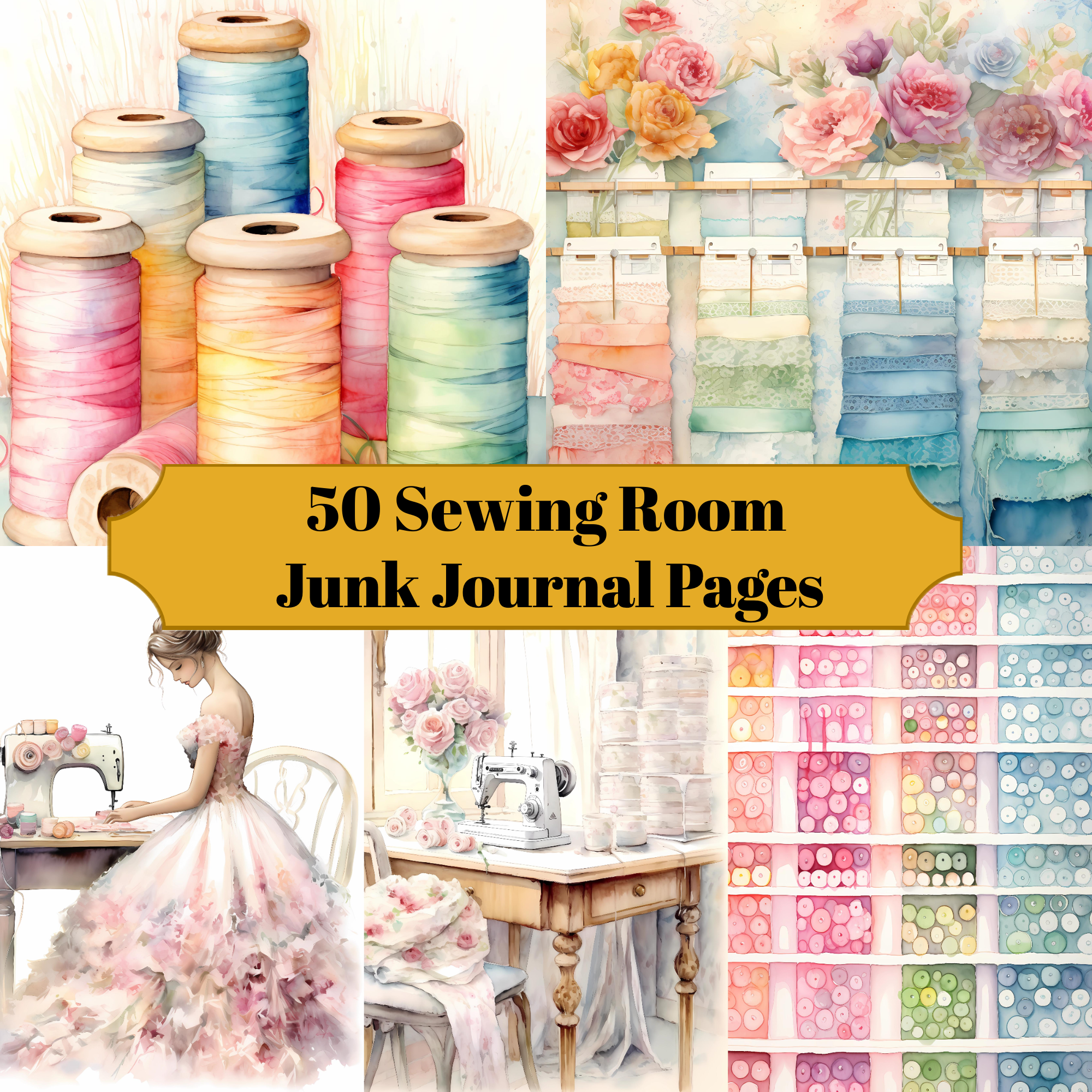 Sewing Room Junk Journal Pages - CraftNest