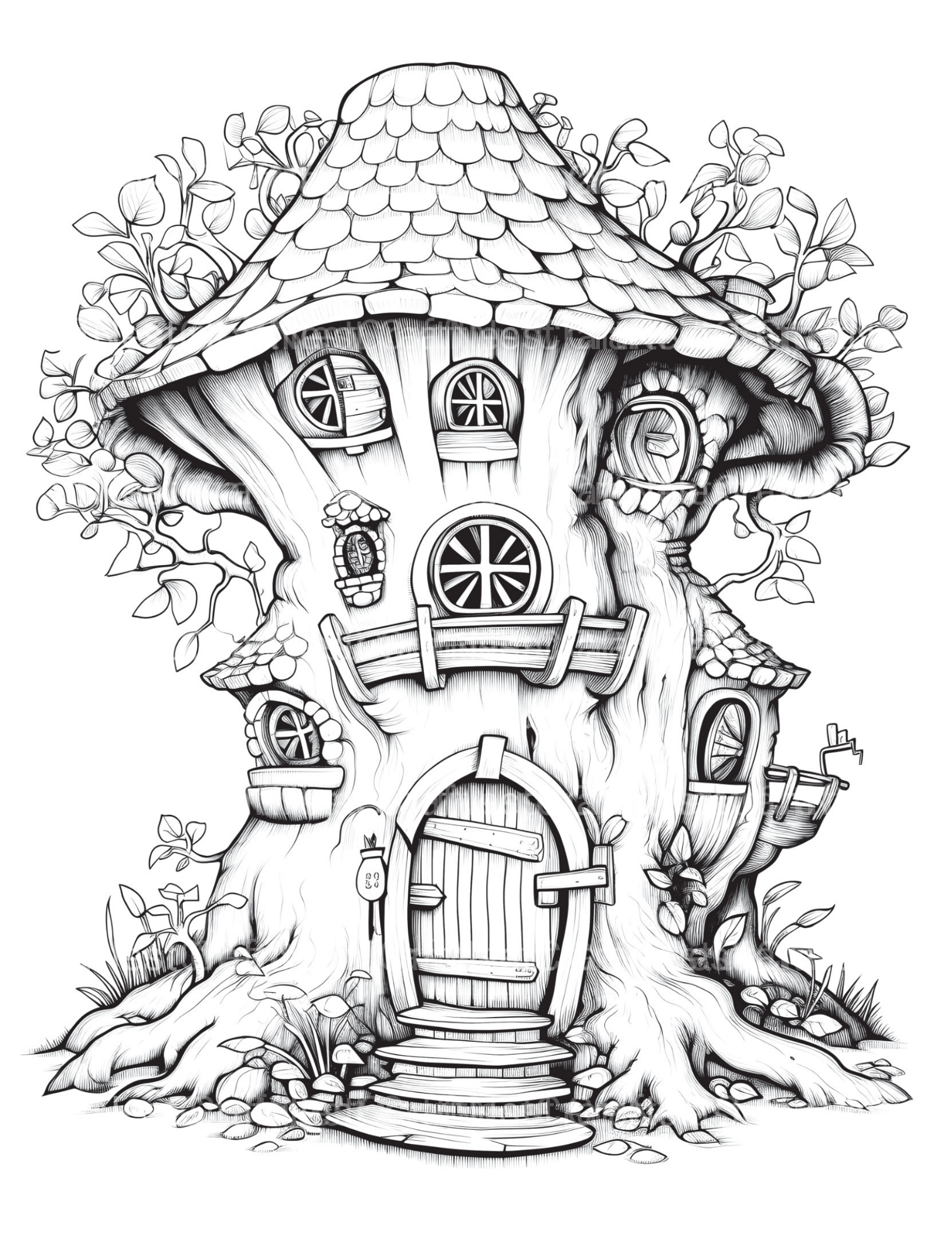 Fairy Houses Coloring Book - CraftNest - Digital Crafting and Art