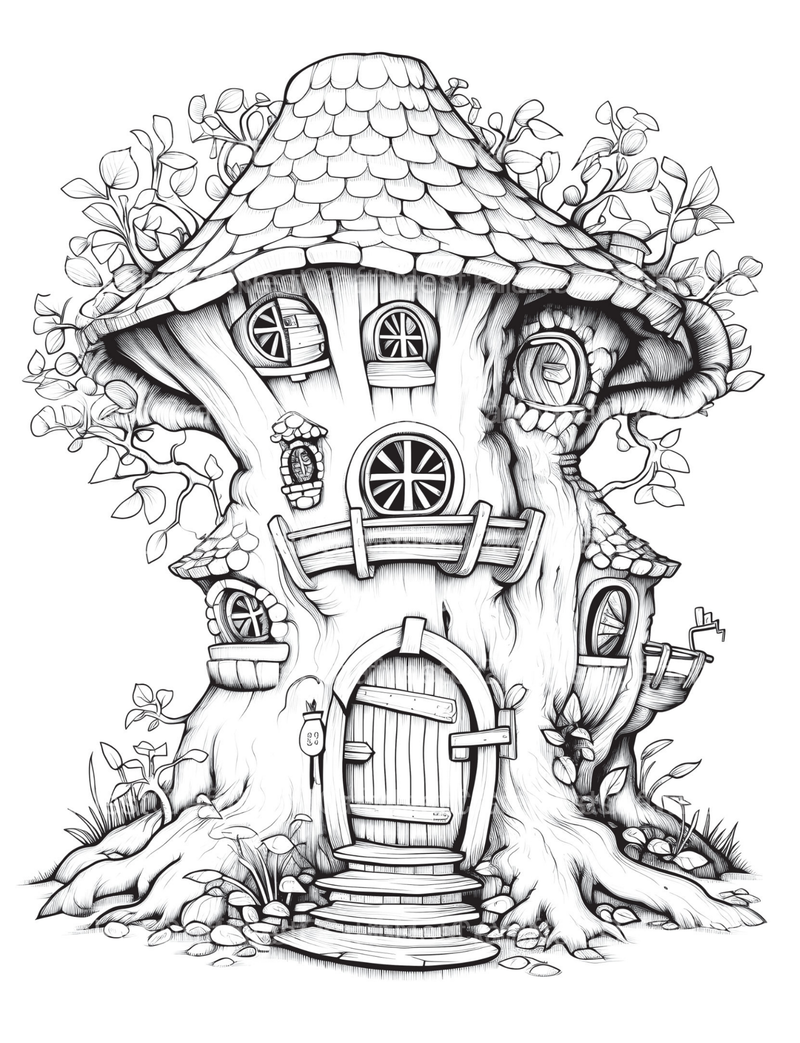 Fairy Houses Coloring Book - CraftNest - Digital Crafting and Art