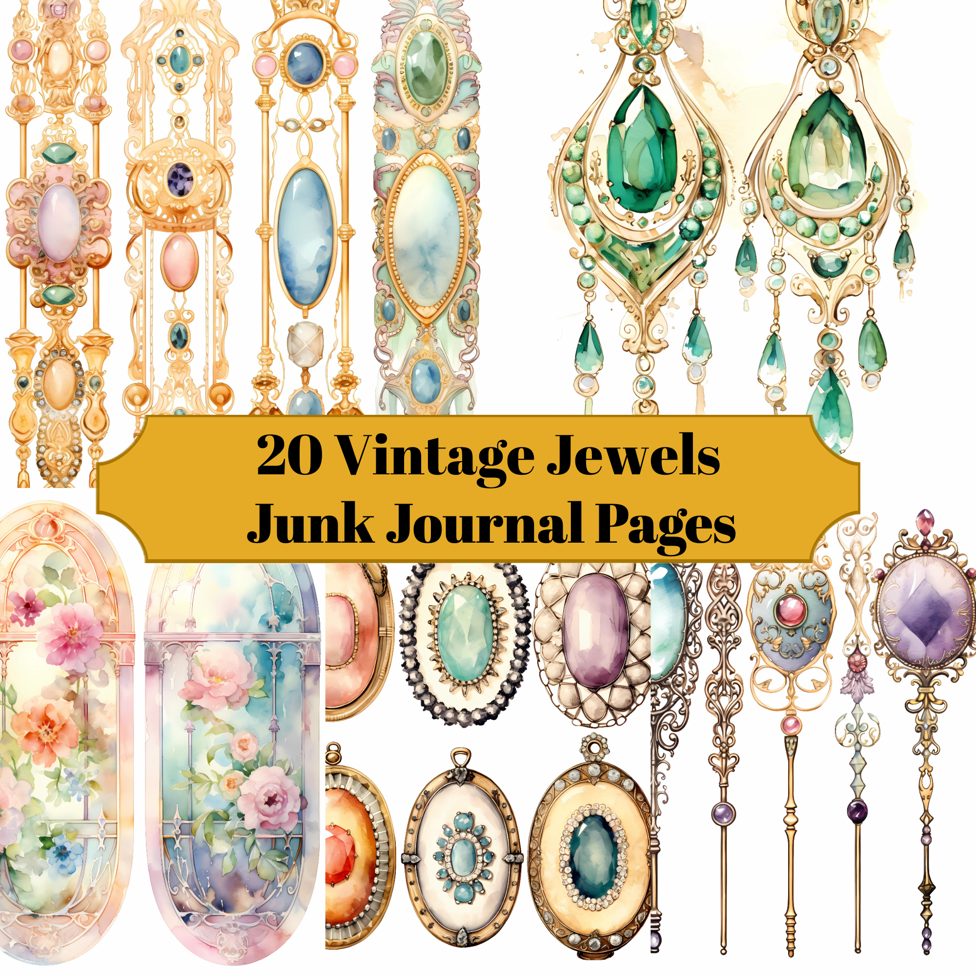 Vintage Jewels Junk Journal Pages - CraftNest