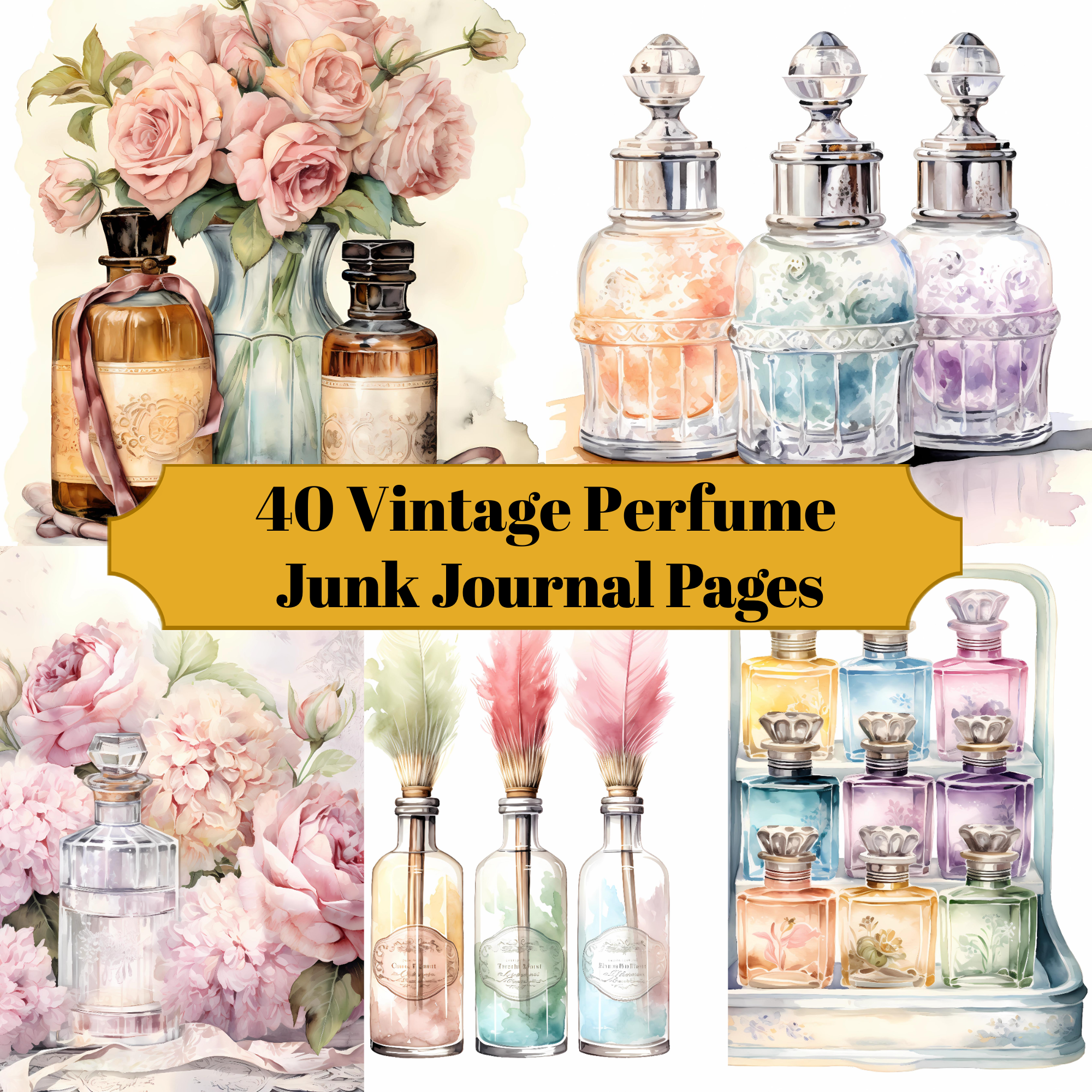 Vintage Perfume Junk Journal Pages - CraftNest