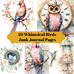 Whimsical Birds Junk Journal Pages - CraftNest