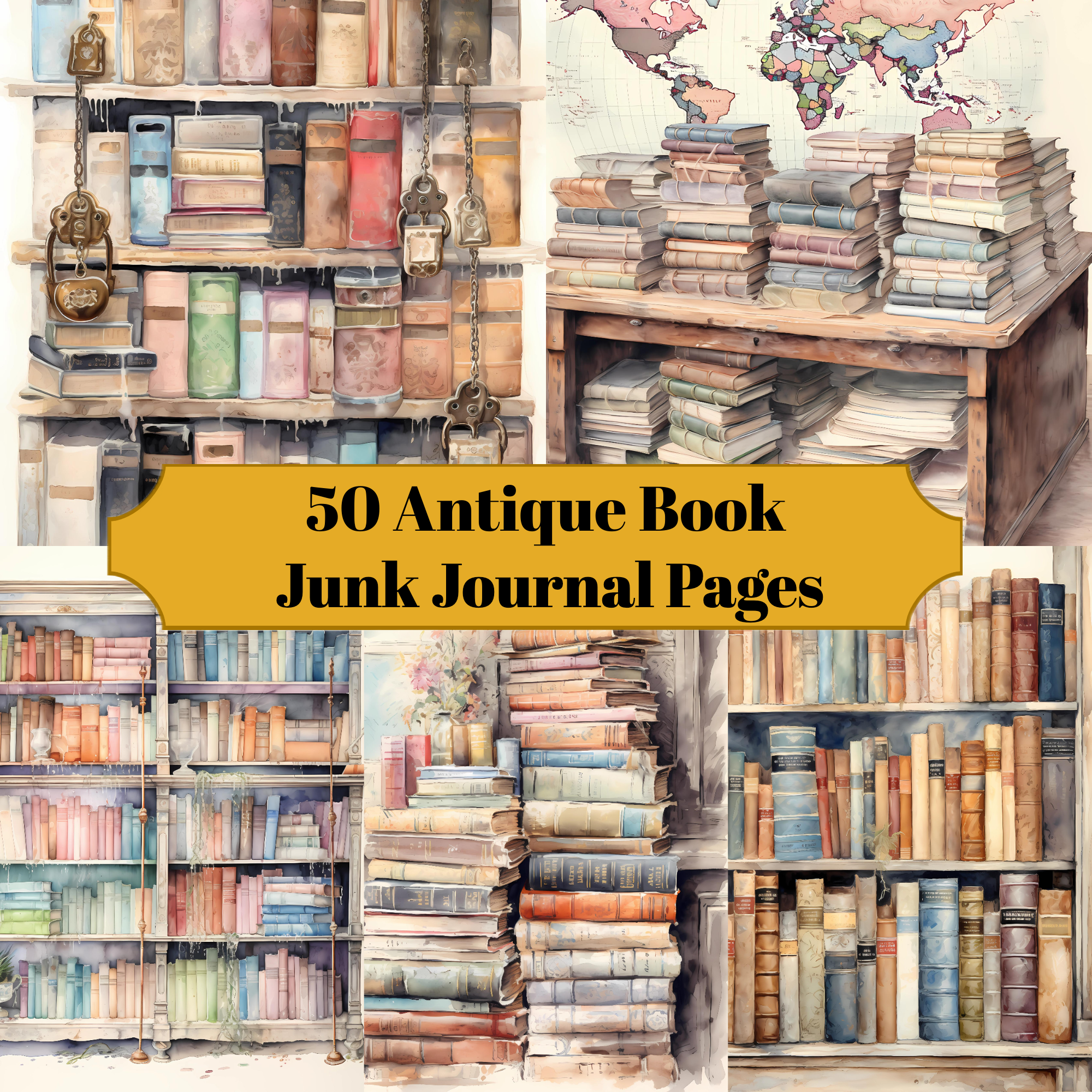 Antique Book Junk Journal Pages - CraftNest