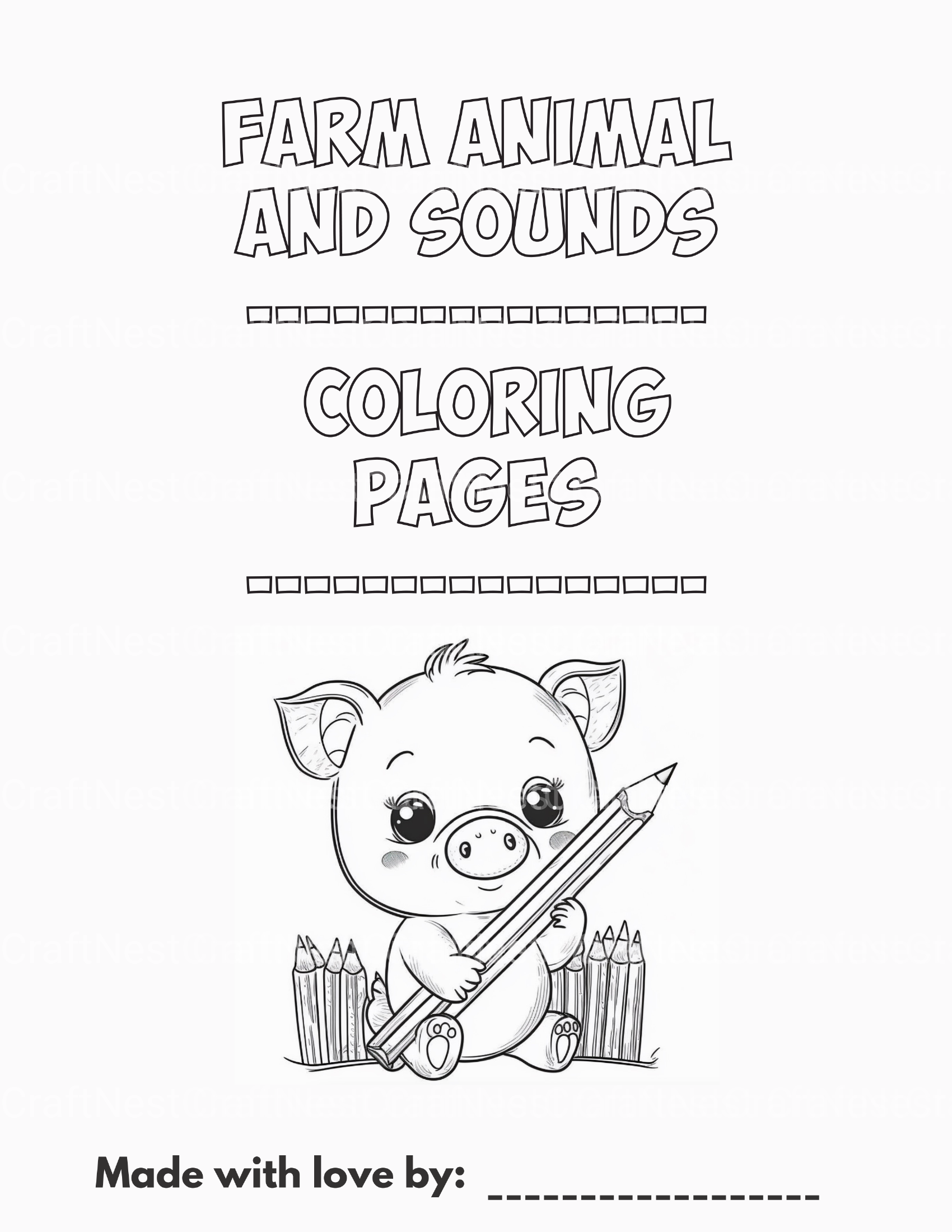 Farm Animals Coloring Book - CraftNest - Digital Crafting and Art