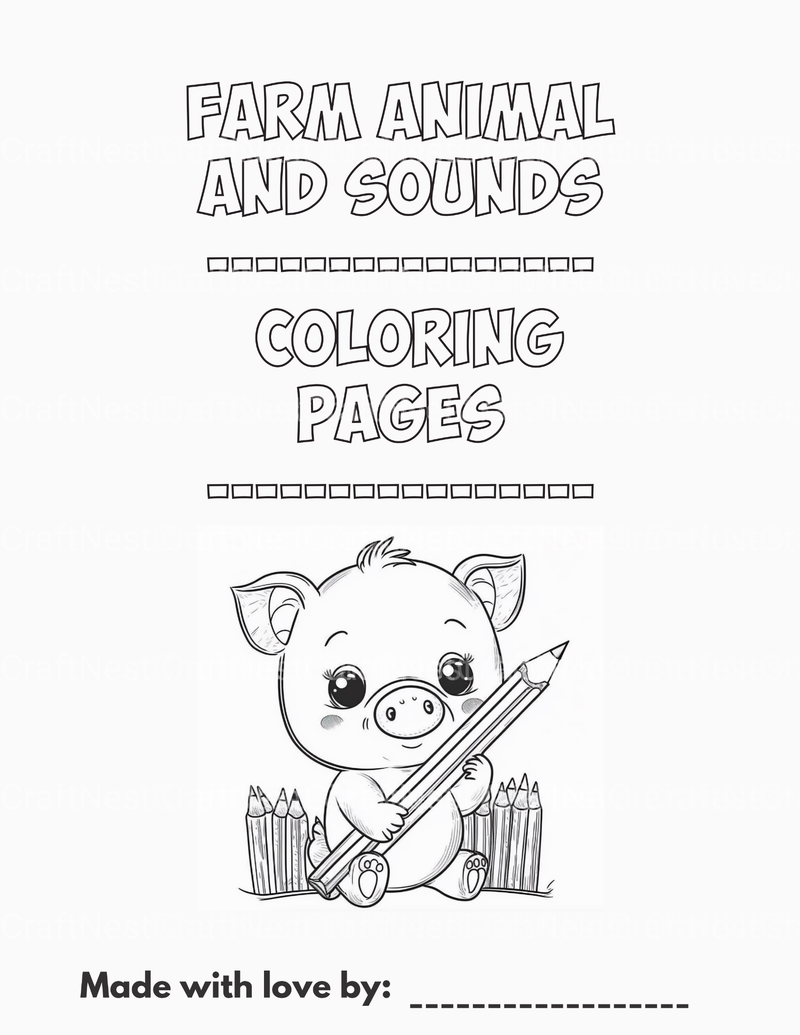 Farm Animals Coloring Book - CraftNest - Digital Crafting and Art