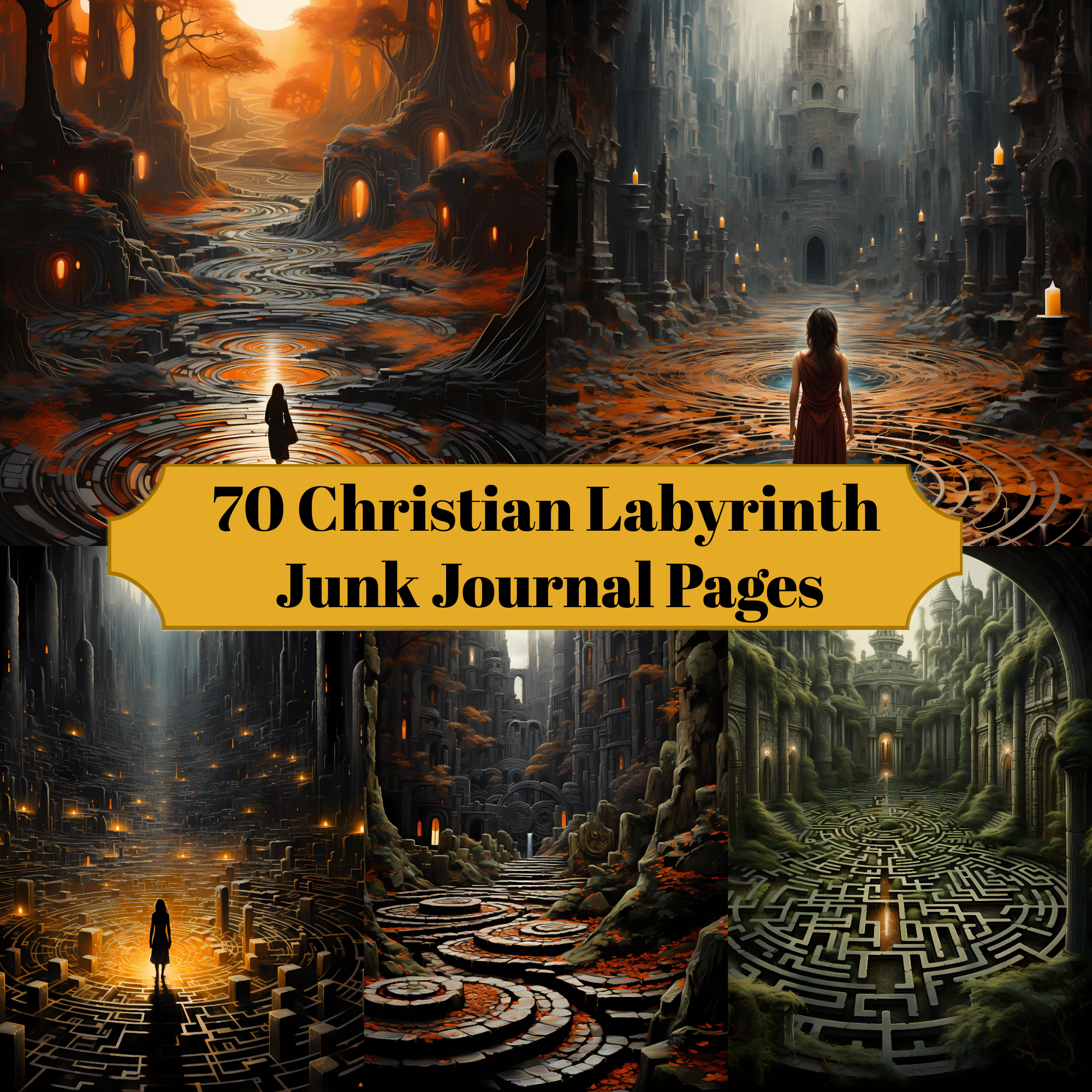 Christian Labyrinth Junk Journal Pages - CraftNest