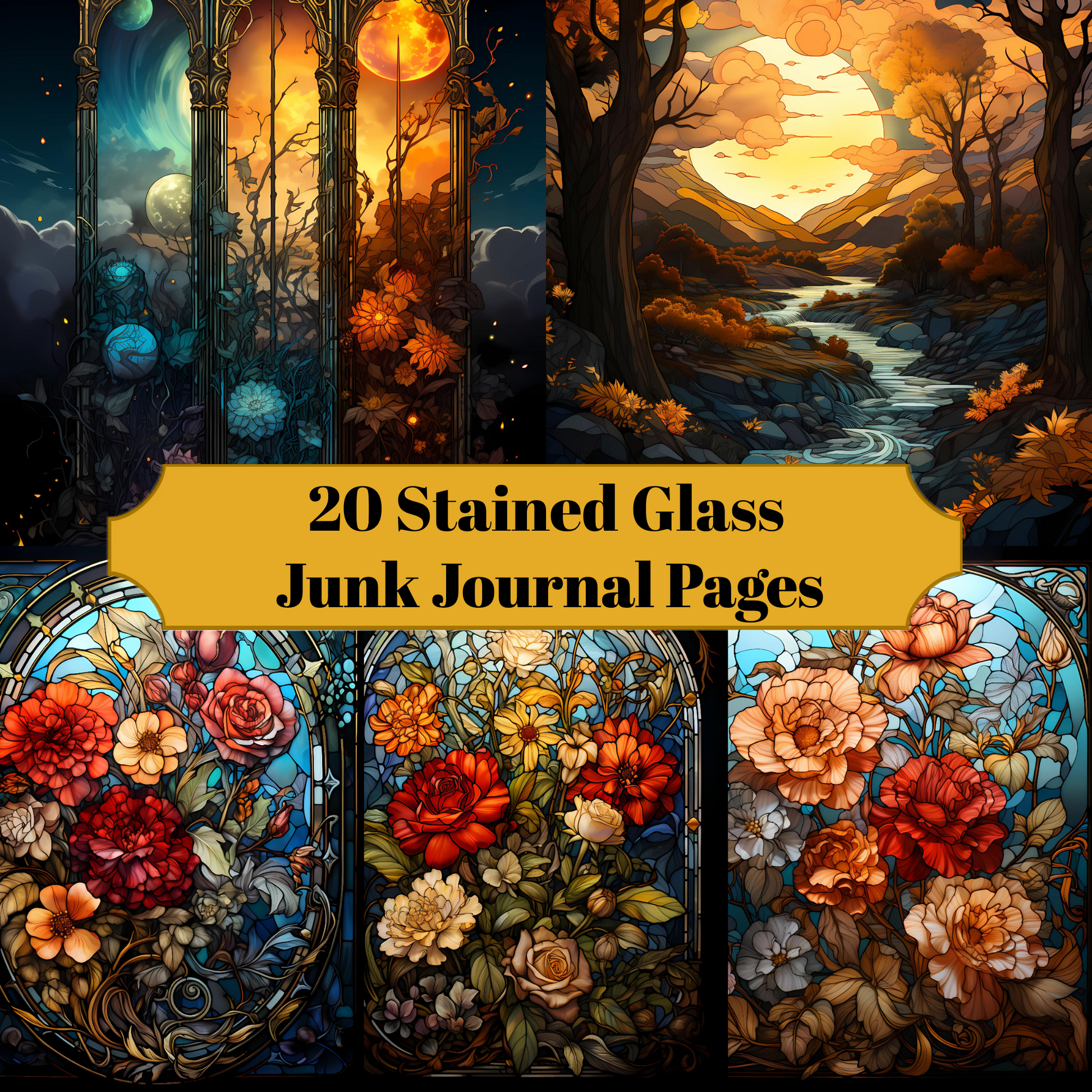 Stained Glass Junk Journal Pages - CraftNest