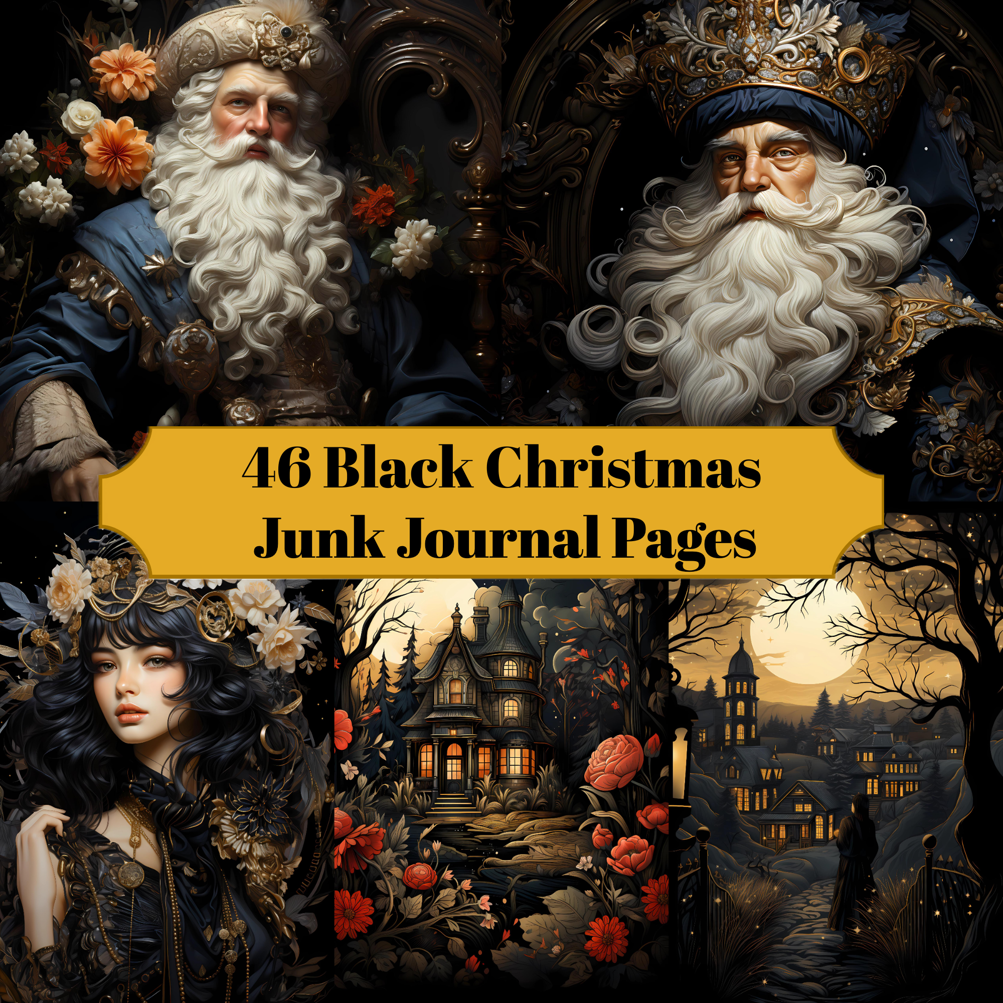 Black Christmas Junk Journal Pages - CraftNest