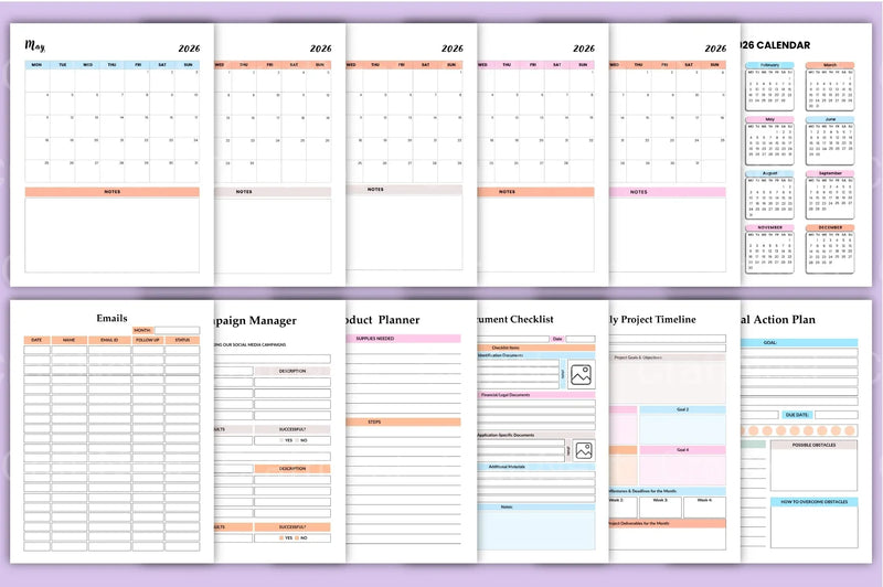 Project Management Planner - CraftNest - Digital Crafting and Art