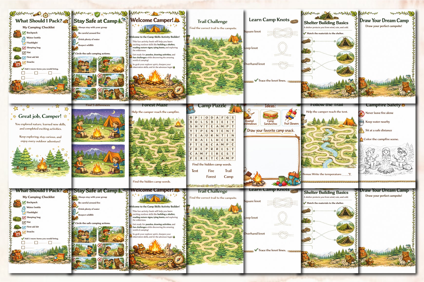 Camp Skills Activity Planner Builder