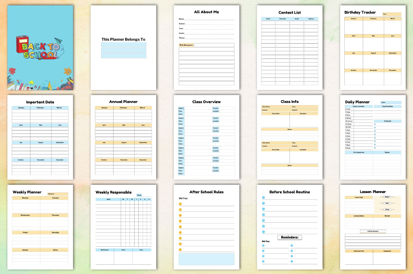 Back to School Planner