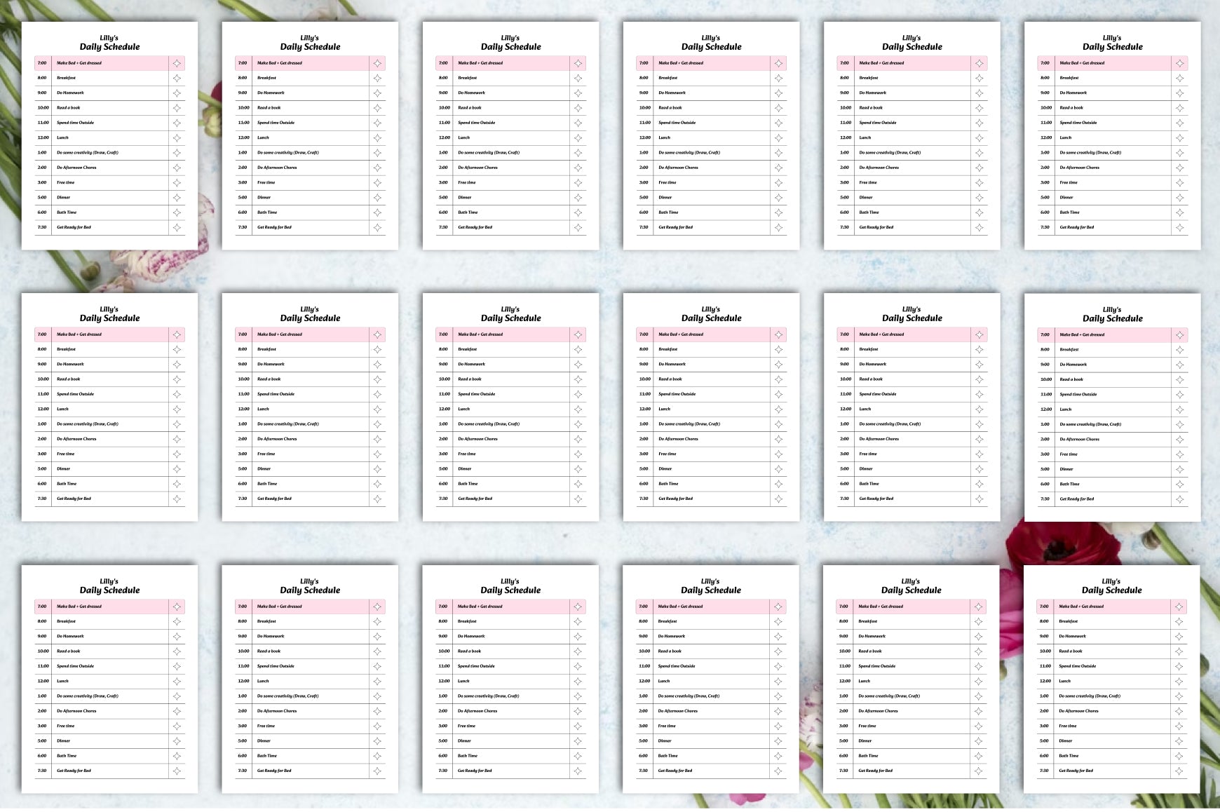 Chore Chart for Kids Planner