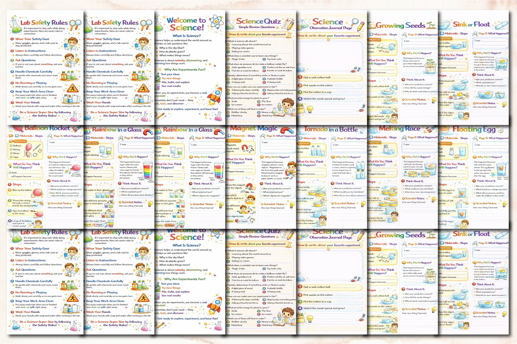 Everyday Science Experiments for Kids Planner
