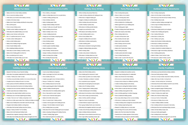 Kids Holiday Planning Prompts Book - CraftNest - Digital Crafting and Art