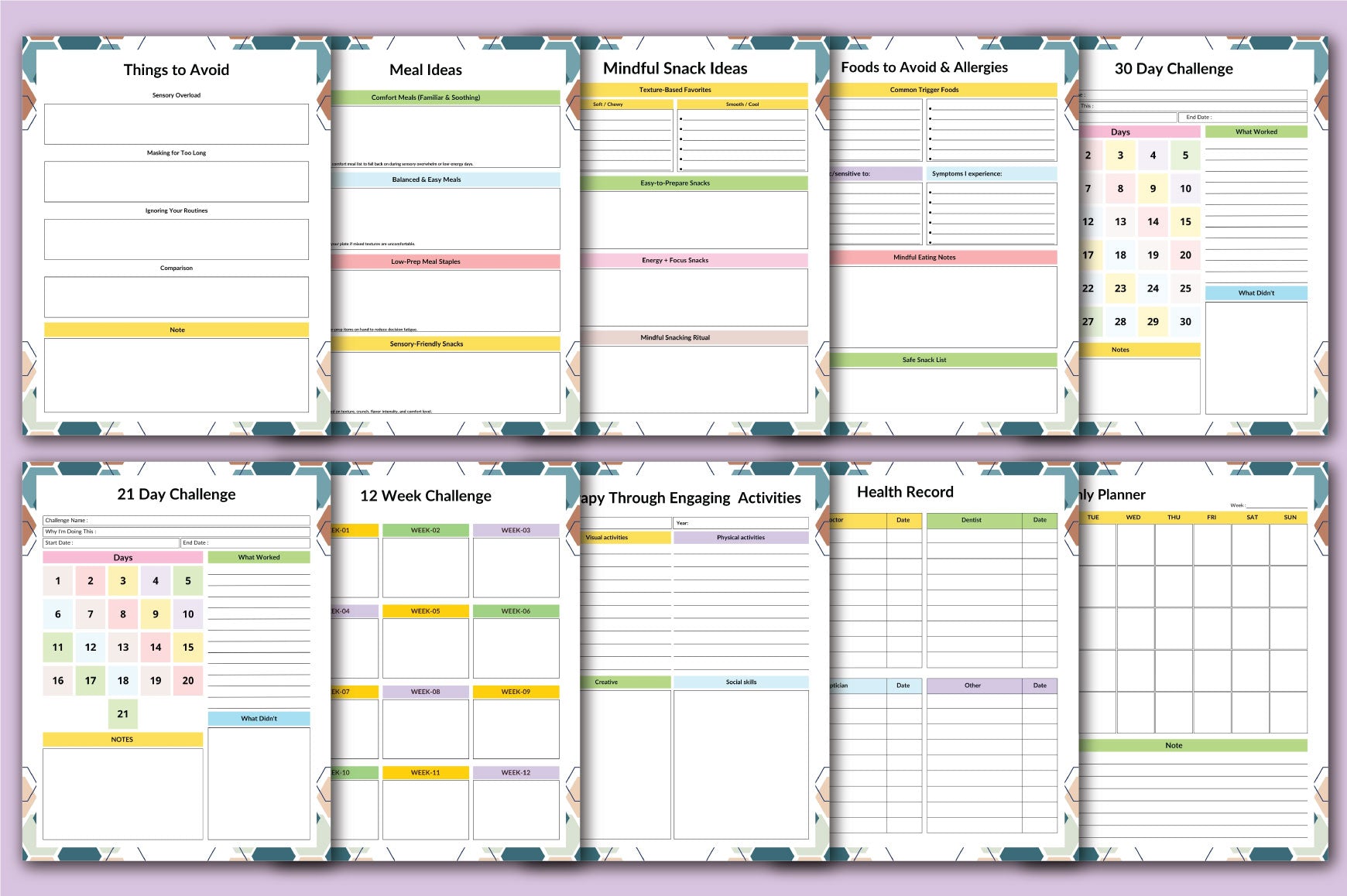 Autism Friendly Planner