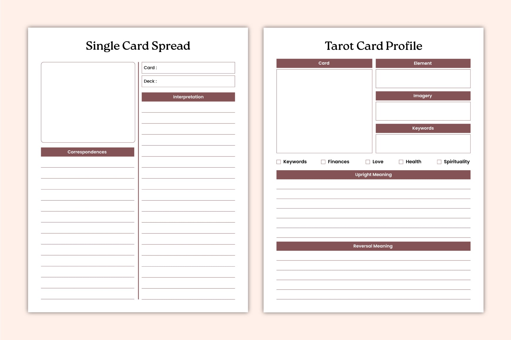 Tarot Insights Reflection Journal