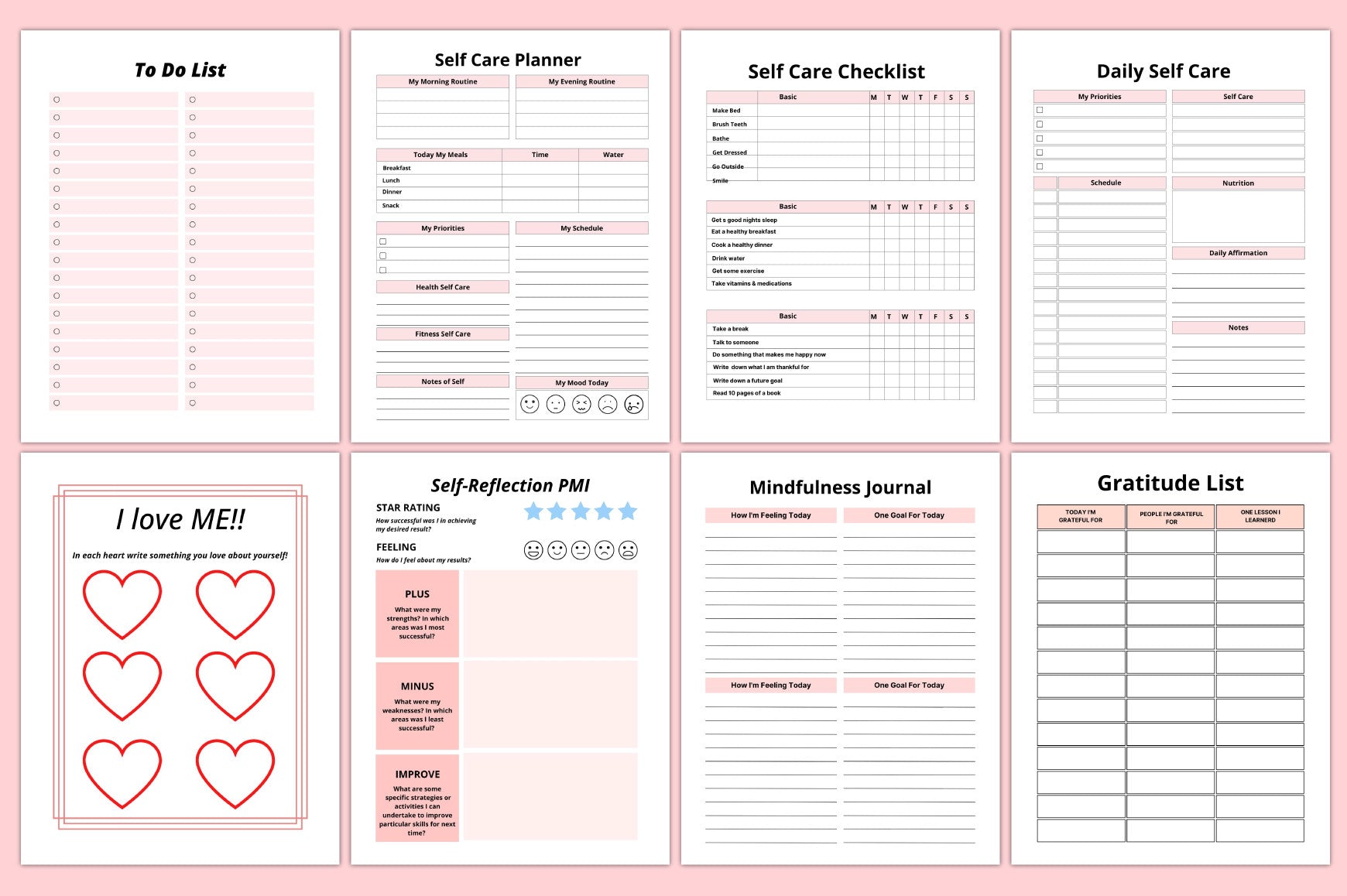 Self Confidence Planner