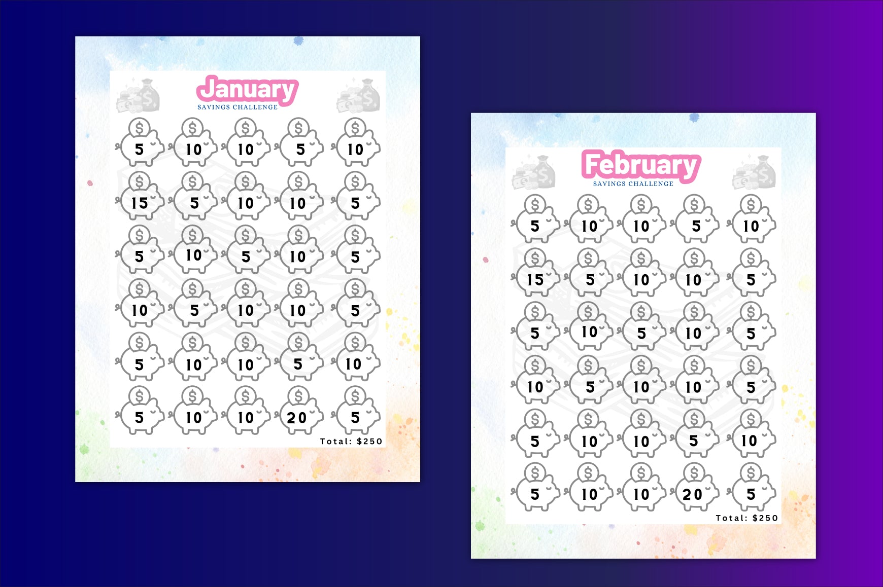 Month Savings Challenge Planner