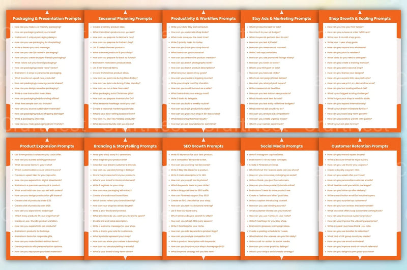 Etsy Seller Starter Prompts Book - CraftNest - Digital Crafting and Art