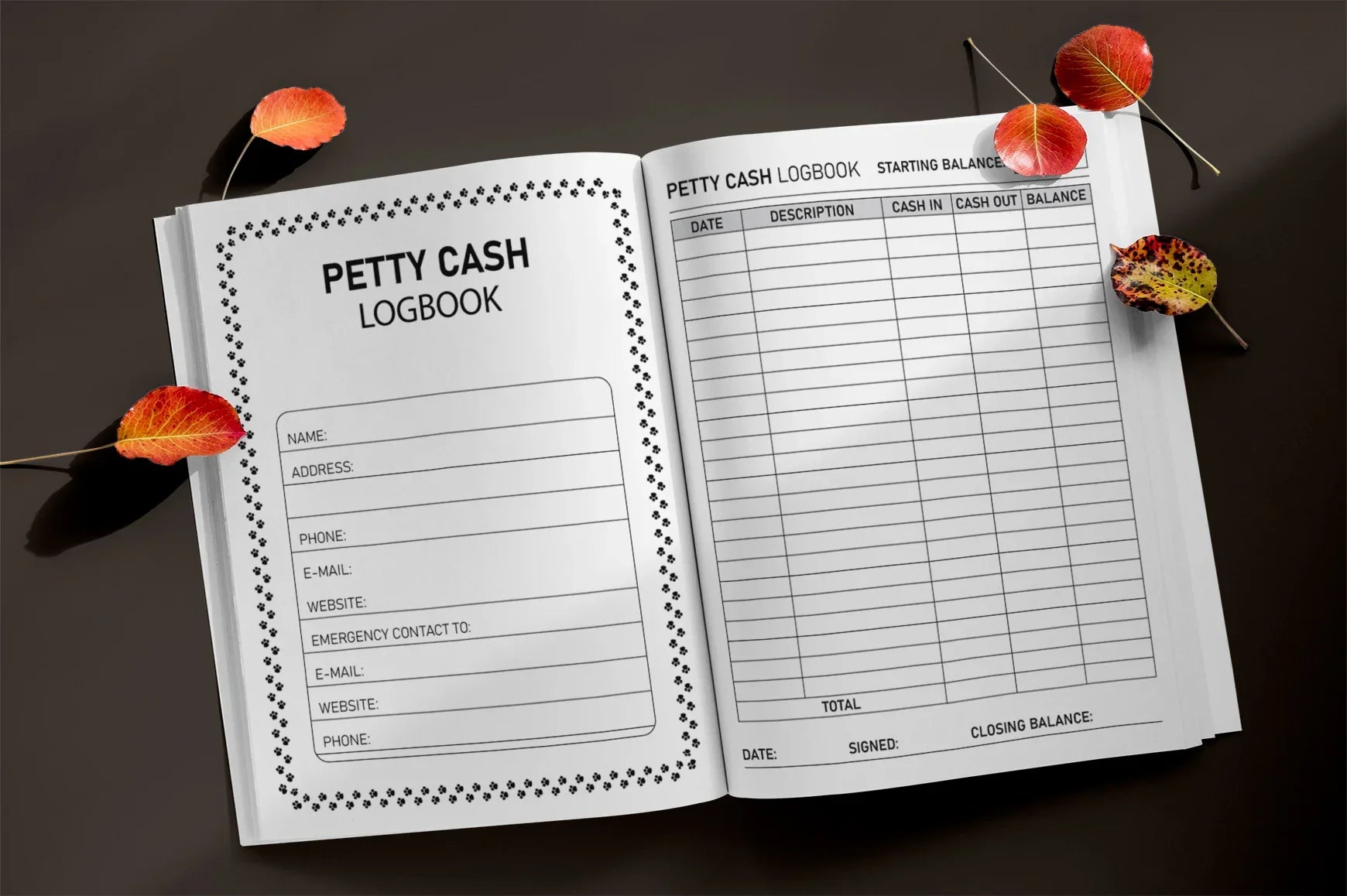 Petty Cash Logbook Planner - CraftNest - Digital Crafting and Art