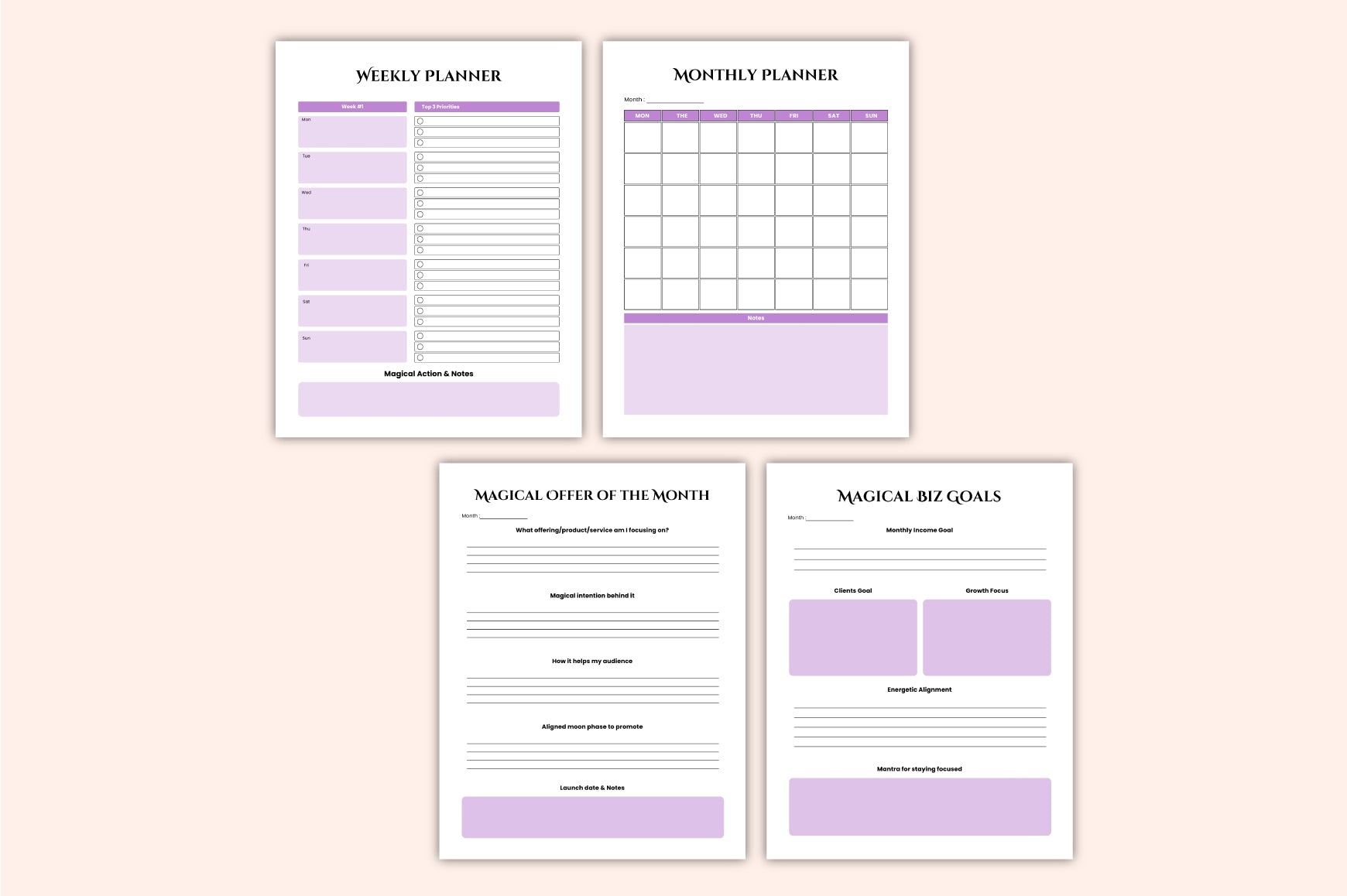 Magic Manifestation Business Planner