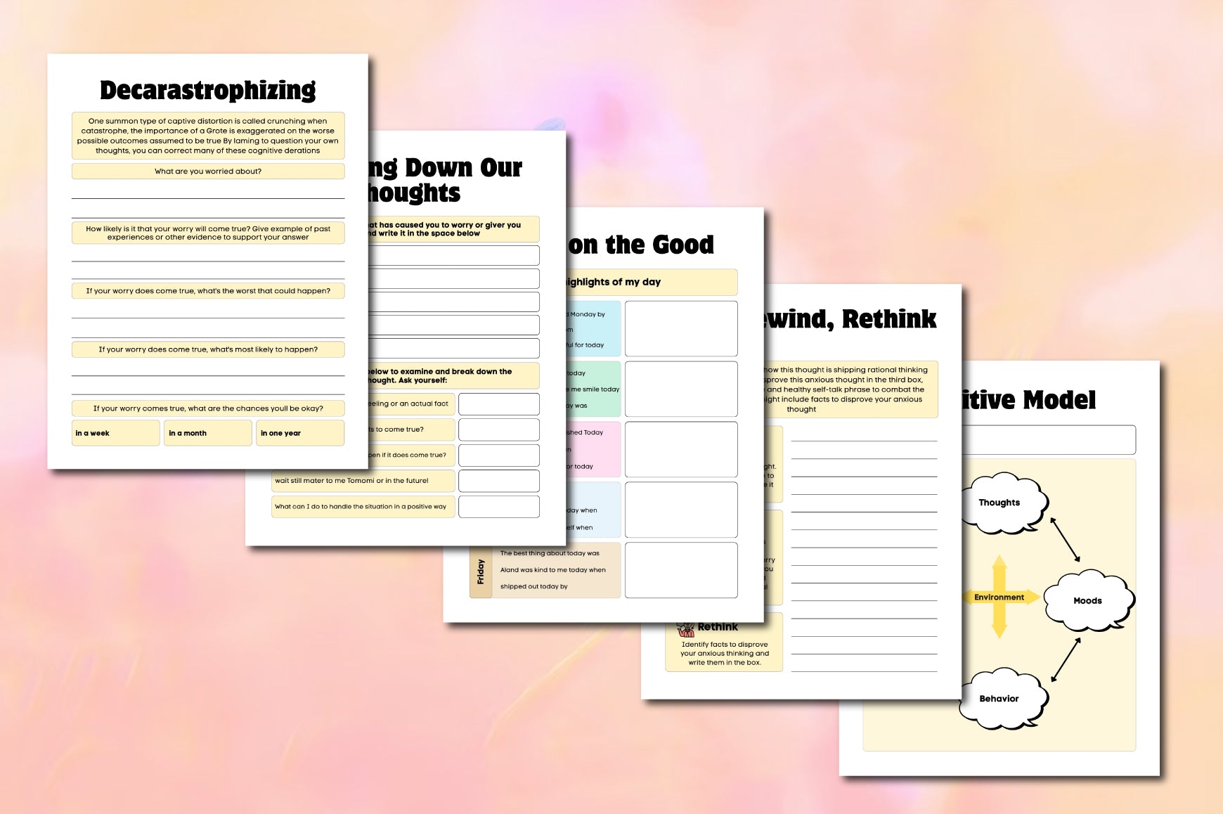 Manage Your Worries Activity Planner