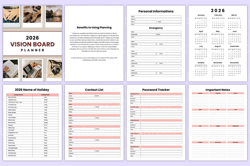 Vision Board Planner 2023 - CraftNest - Digital Crafting and Art