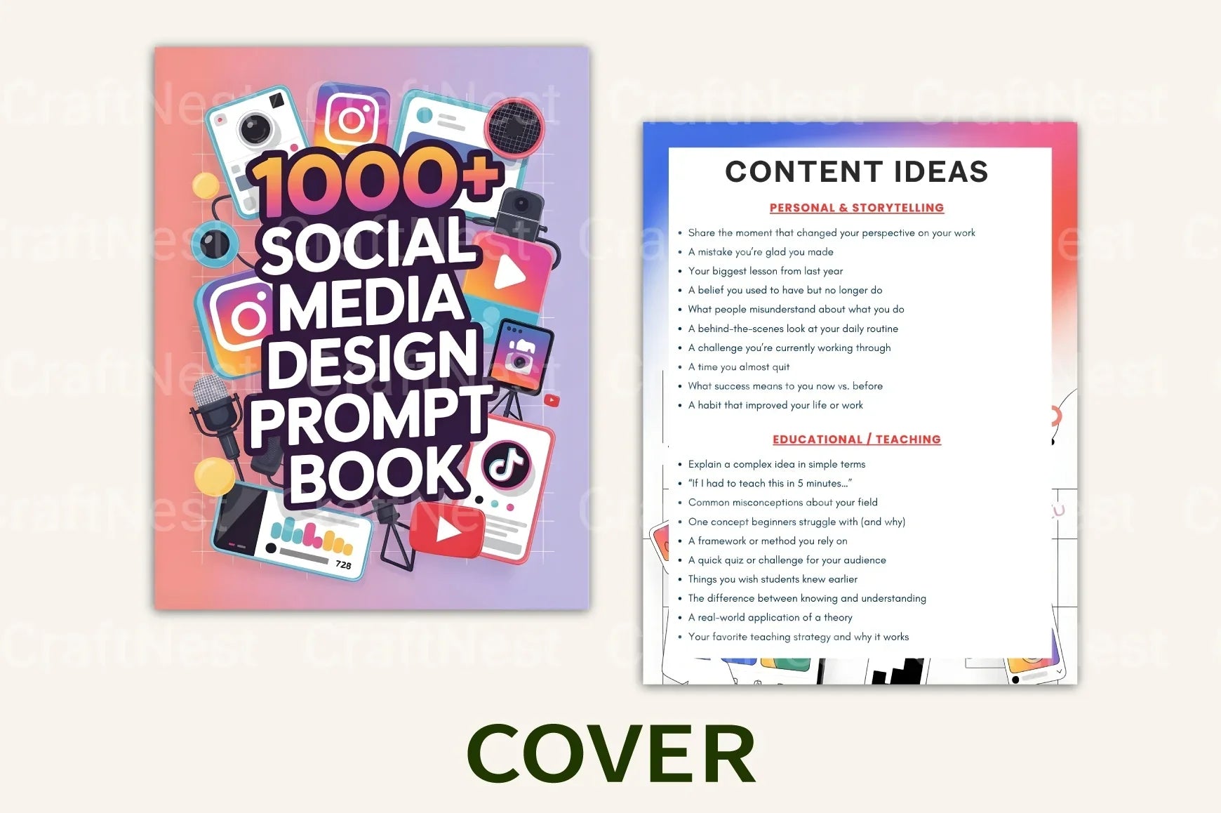Social Media Prompt Book for Creative Engagement - CraftNest - Digital Crafting and Art