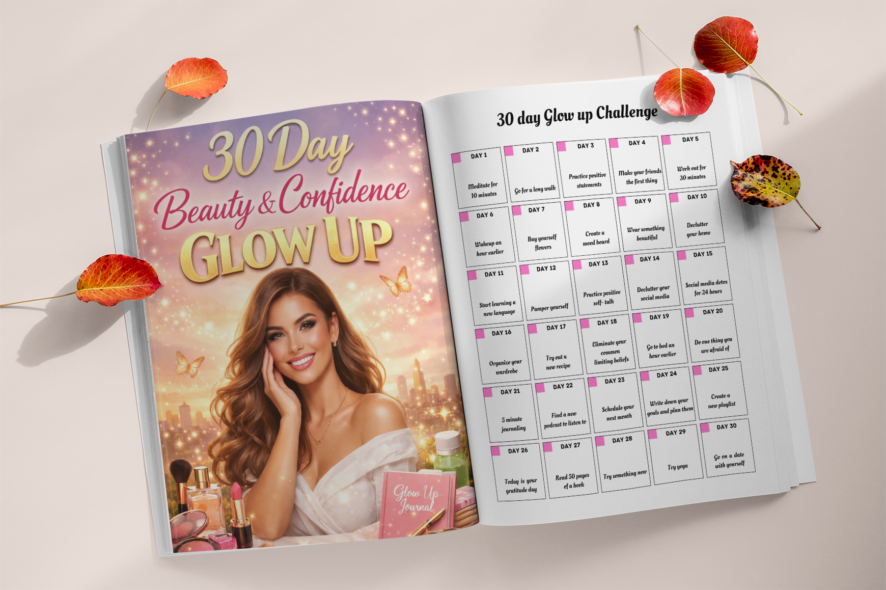 Day Beauty Confidence Glow Up Journal