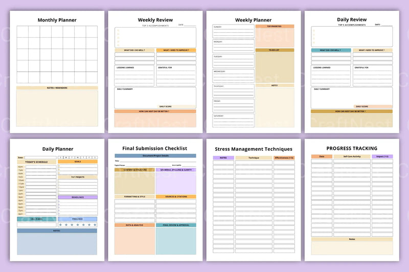 Dissertation Planner Guide - CraftNest - Digital Crafting and Art