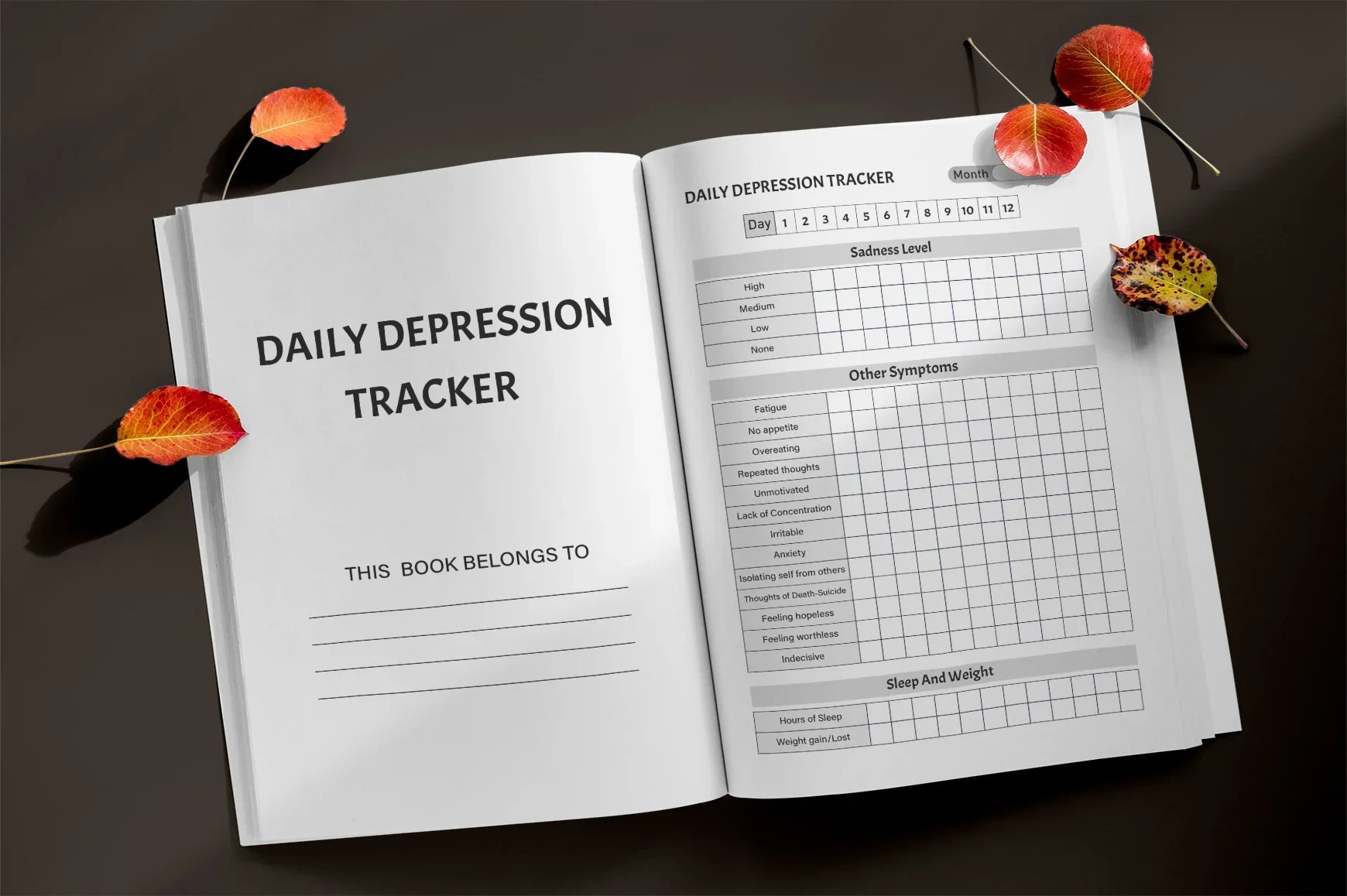 Daily Depression Tracker Planner - CraftNest - Digital Crafting and Art