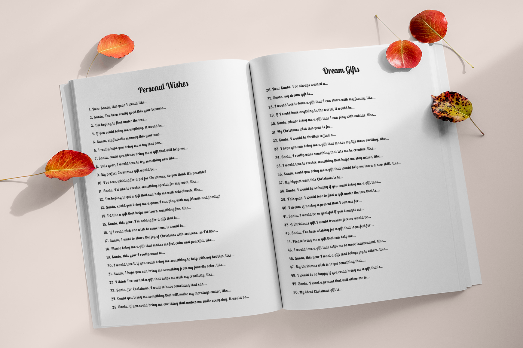 Kids' Letters to Santa Writing Ideas Book