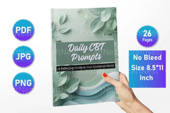 Daily CBT Prompts Book for Mental Wellness - CraftNest - Digital Crafting and Art