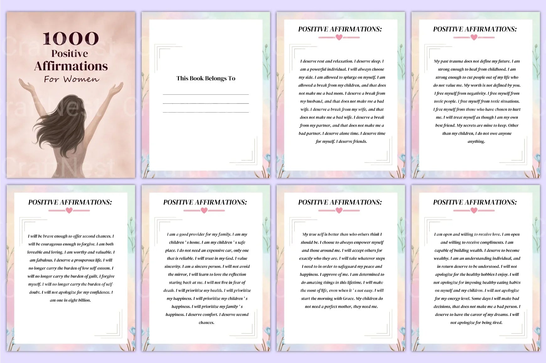 Positive Affirmations for Women - CraftNest - Digital Crafting and Art