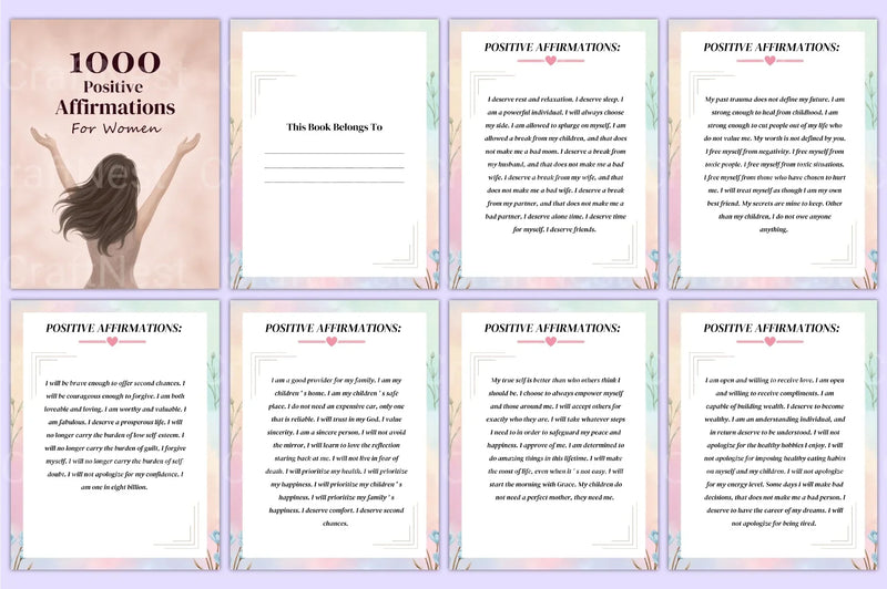 Positive Affirmations for Women - CraftNest - Digital Crafting and Art