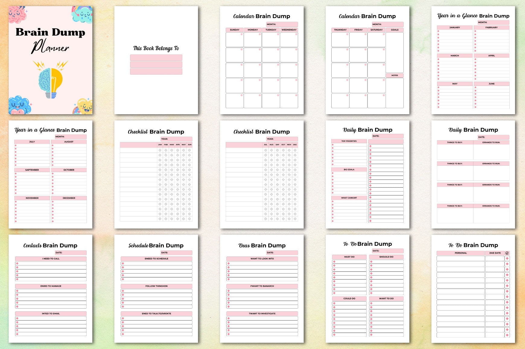 Brain Dump Planner for Effective Organization