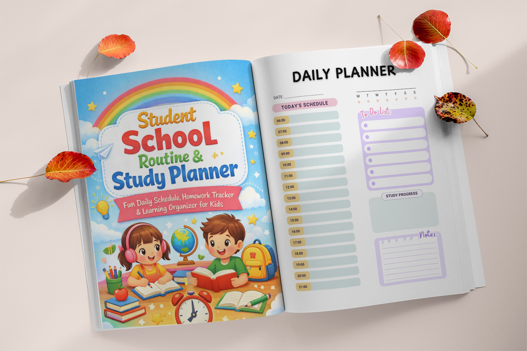 School Routine Tracker Student School Routine Study Planner for Kids