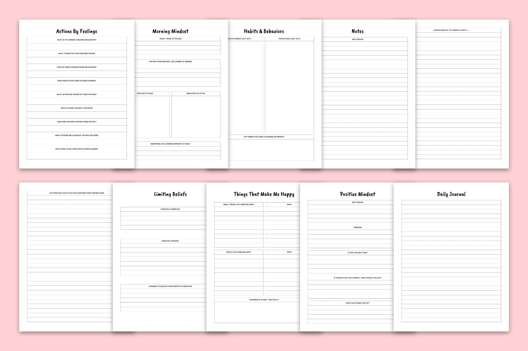 Positive Mindset Planner