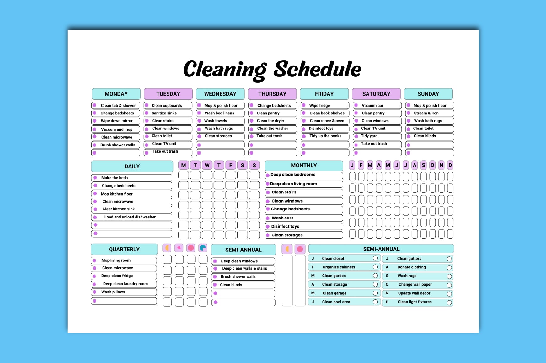 Cleaning Schedule Planner
