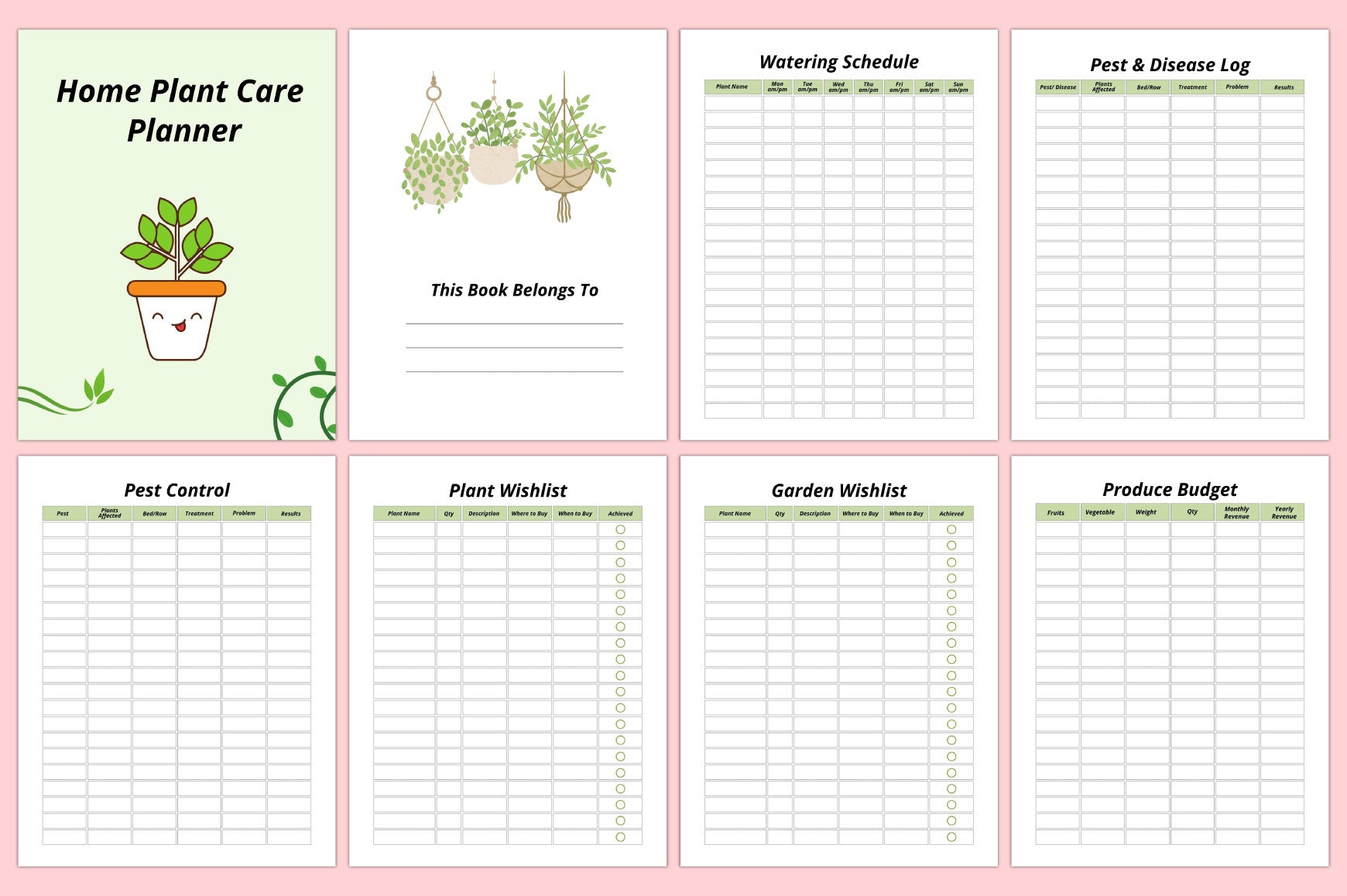 Home Plant Care Planner