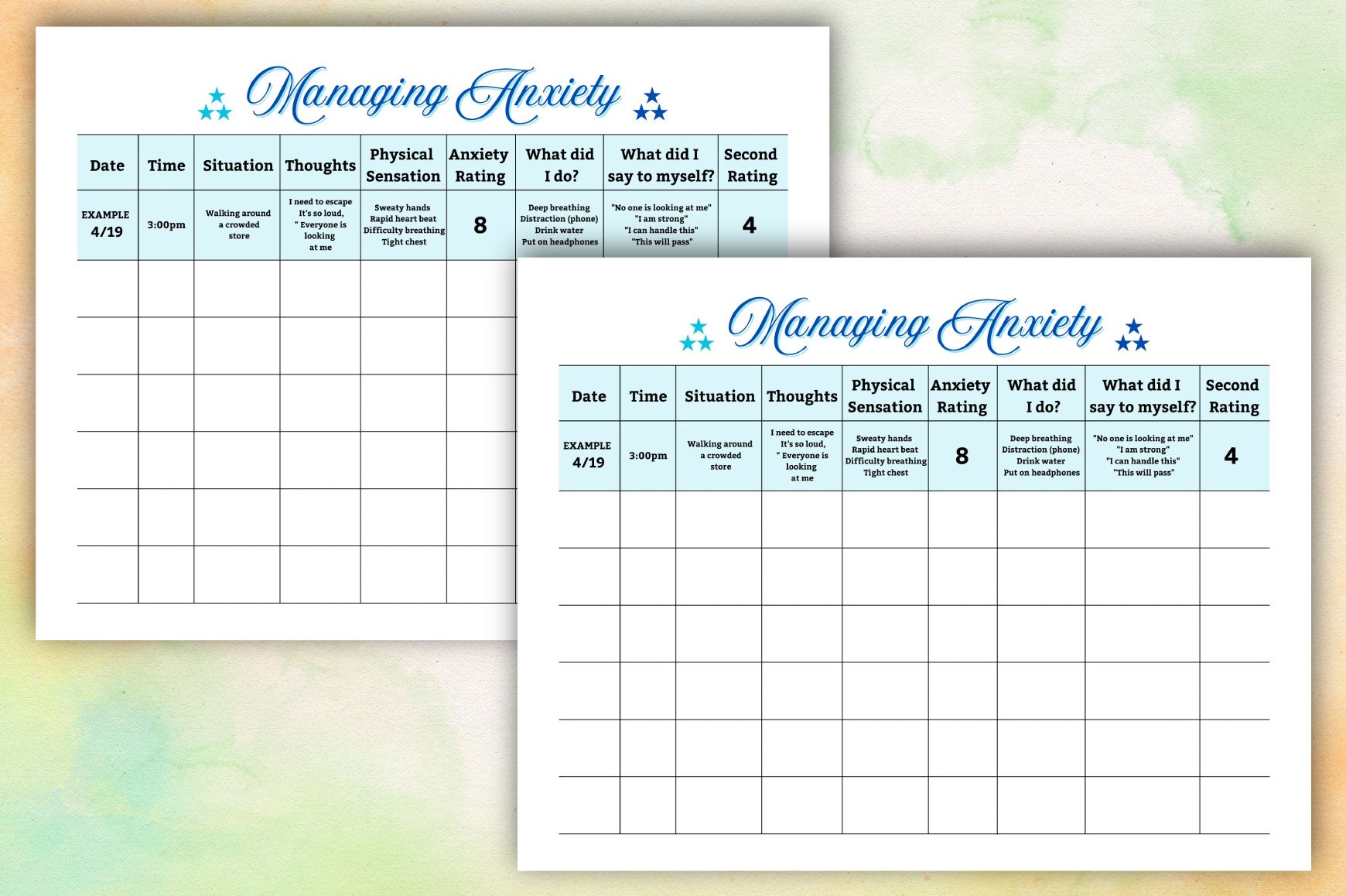 Anxiety Management Planner