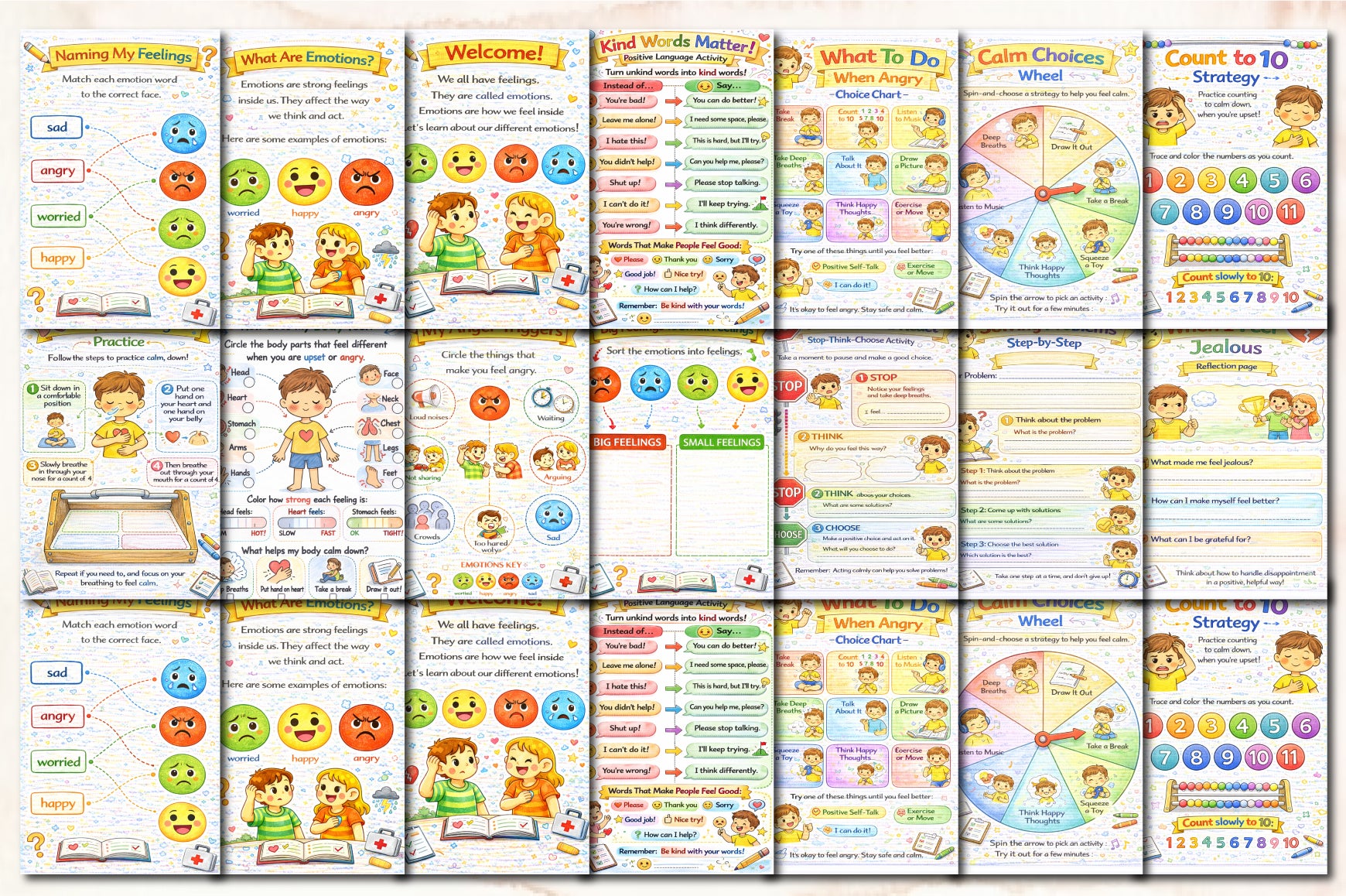 Emotional Control Workbook for Kids